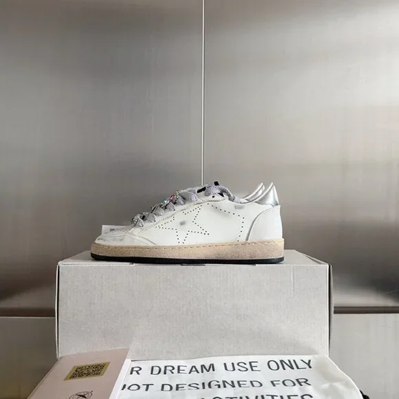 Golden Goose Men's White Sparkling Rhinestone Dirty Shoes - Picture 5 of 7